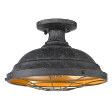 Golden 7312-SF BP - Golden Lighting Bartlett 2-light Semi-Flush Mount in Black Patina